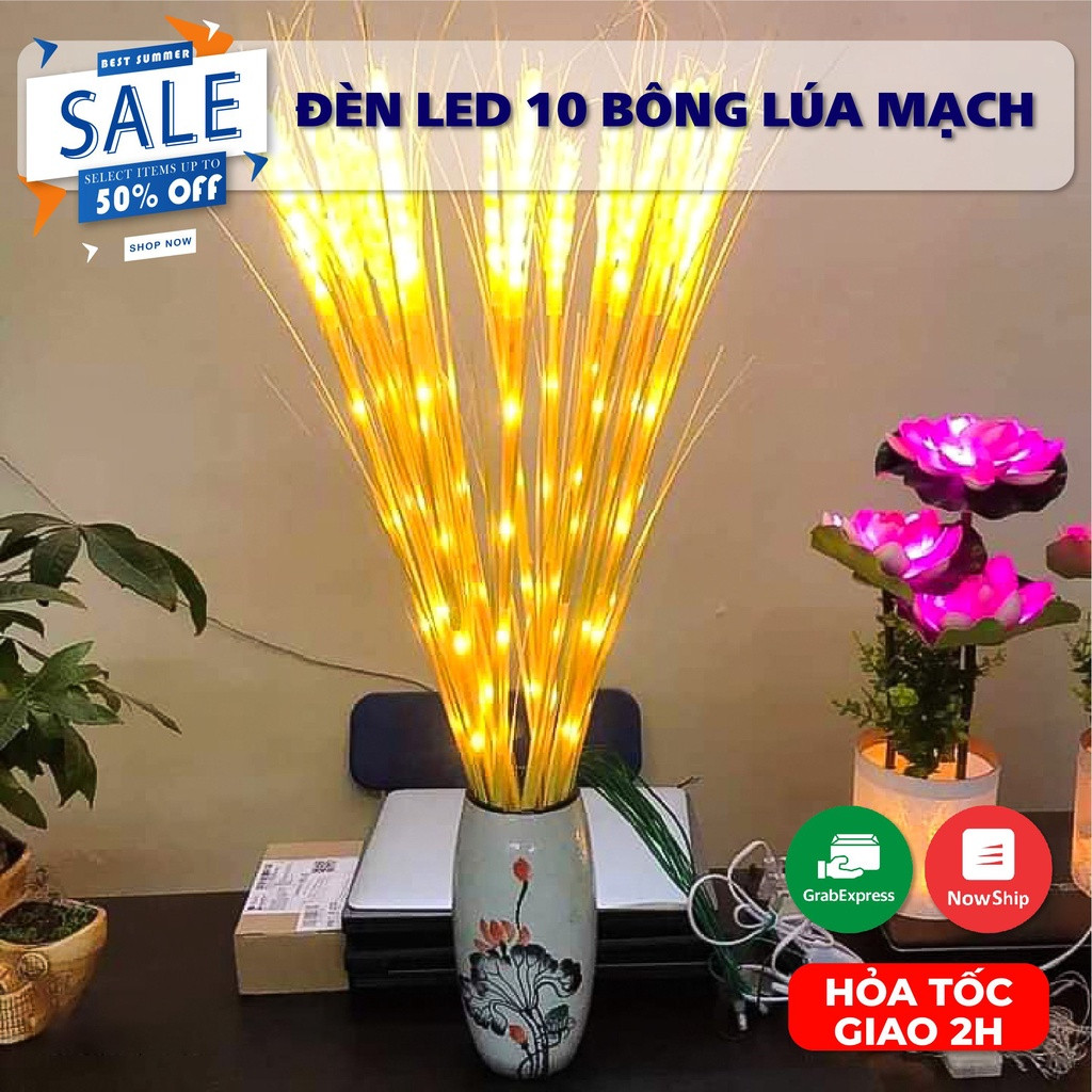 Đèn Led Bông Lúa Đèn Led trang trí Set 10 15 bông Trang Trí Bông lúa Vàng Trang Trí Ban Thờ Phòng Khách