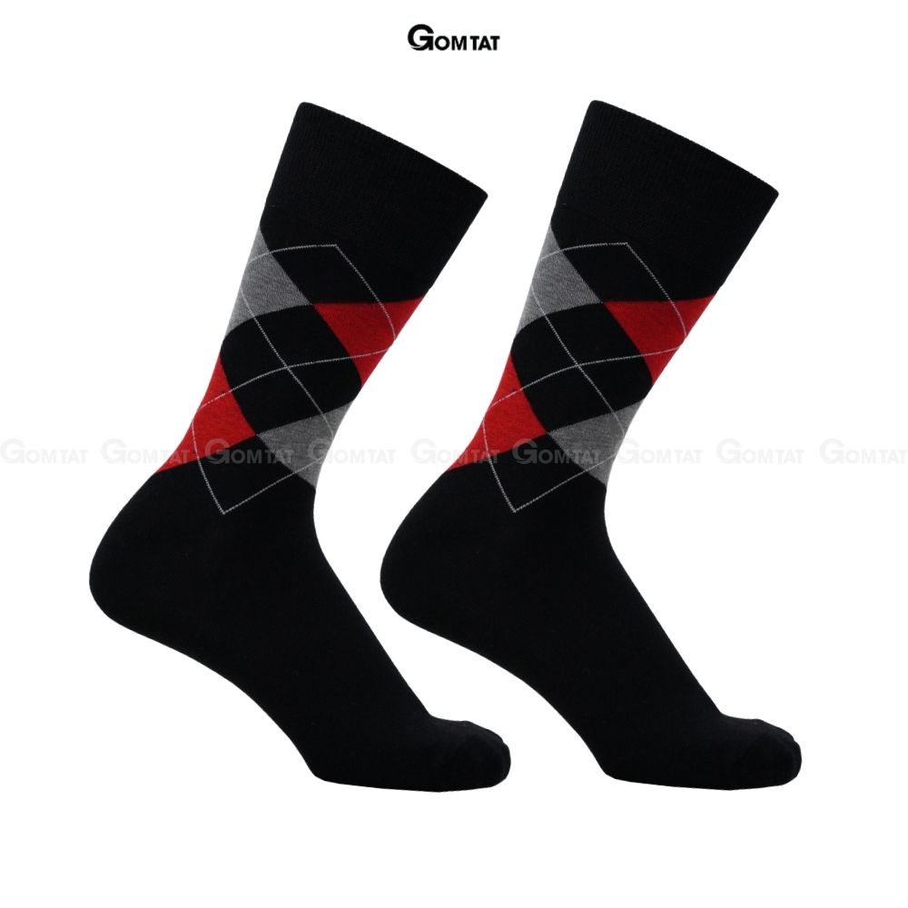  Tất nam công sở đi giày tây GOMTAT mẫu quả trám chất liệu cotton cao cấp hút ẩm thoáng khí - GOM-QUATRAM-1DOI 