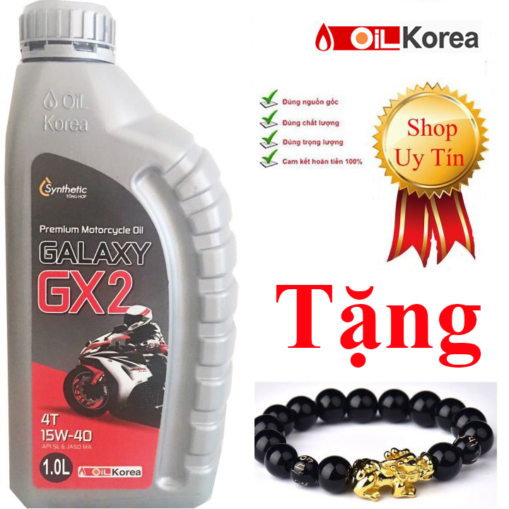 Nhớt xe số Galaxy GX2 cao cấp chính hãng - 1000ml - Tặng vòng tay tì hưu