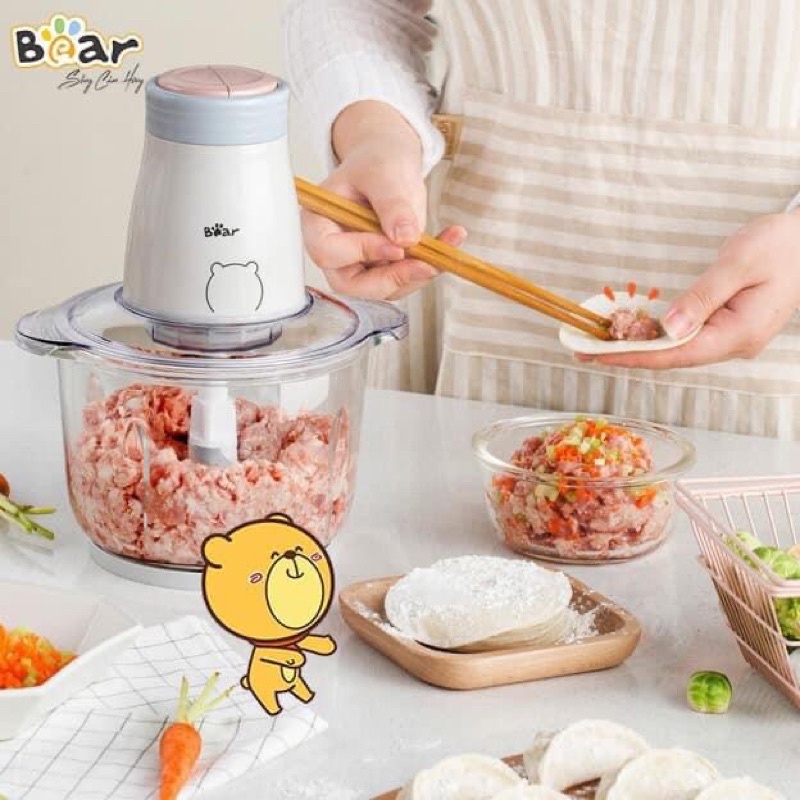 Máy xay thịt Bear 2L-Tặng kèm 1 lưỡi thay thế- Hàng chính hãng -BH 12 tháng