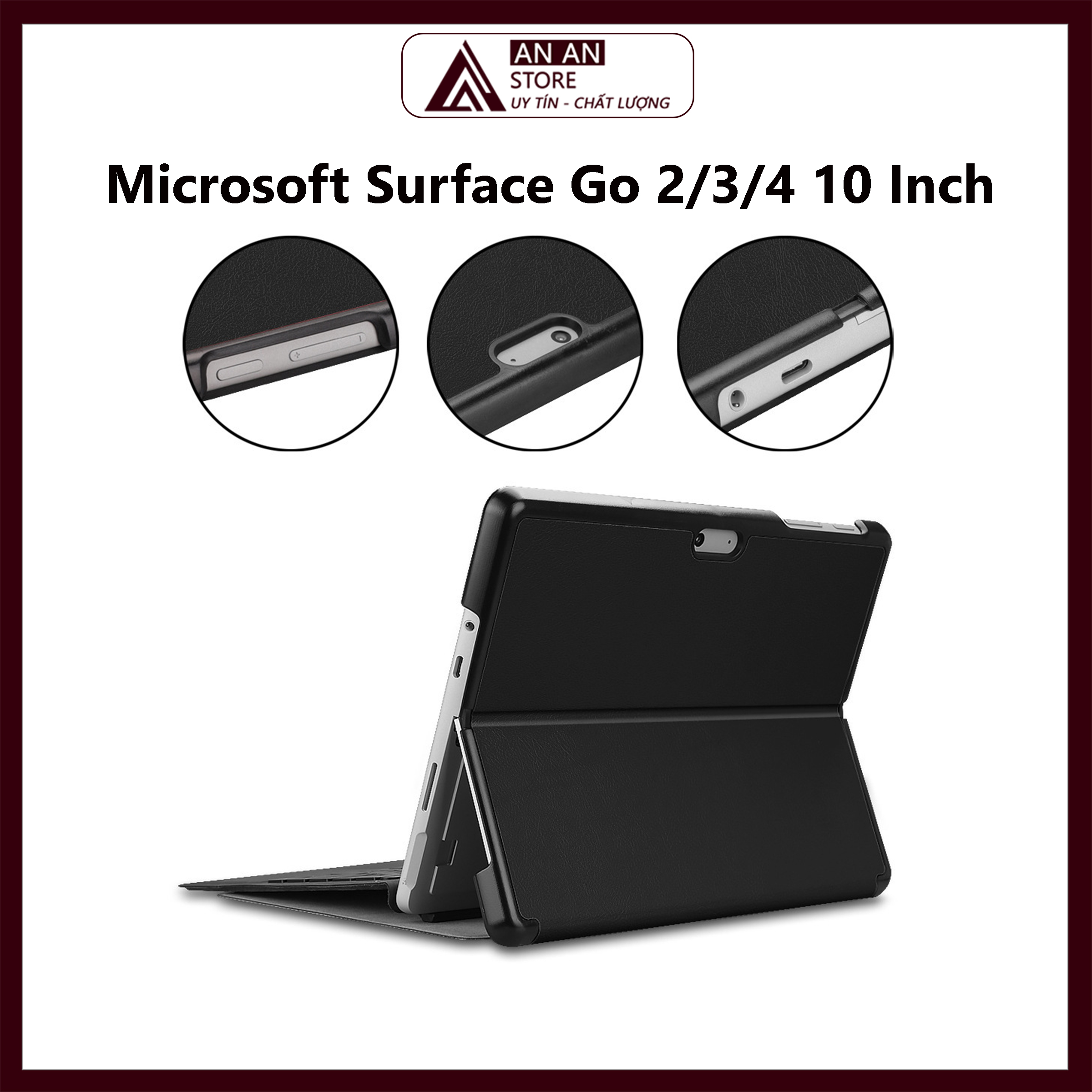 Bao da cover cho microsoft surface go / go 2 / go 3 / go 4 10 inch hỗ trợ smart cover máy tính bảng