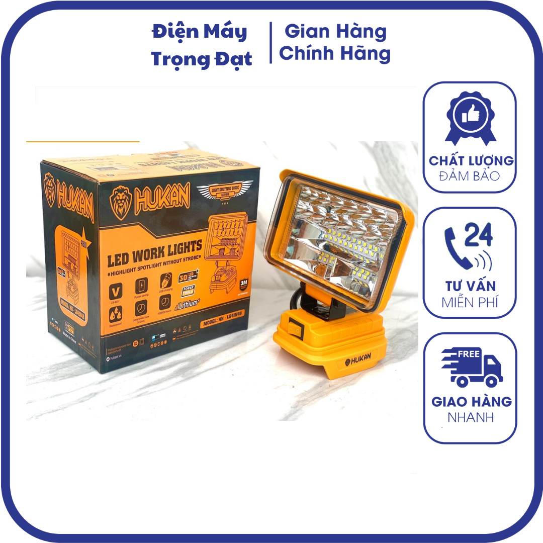 Đèn led hukan 48 bóng led siêu sáng tích hợp cổng sạc usb