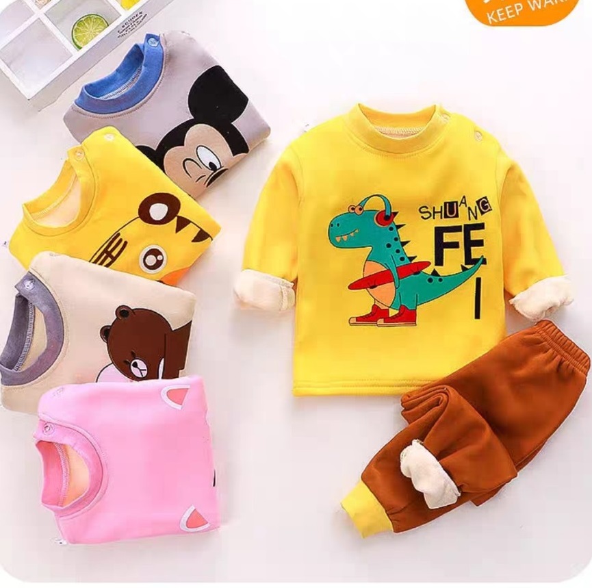 Bộ đồ quần áo trẻ em, bộ nỉ bông cho bé trai và bé gái vải nỉ lót lông nhung bên trong mịn màng ấm áp, hàng chuẩn đẹp y hình, D02,So So Nice
