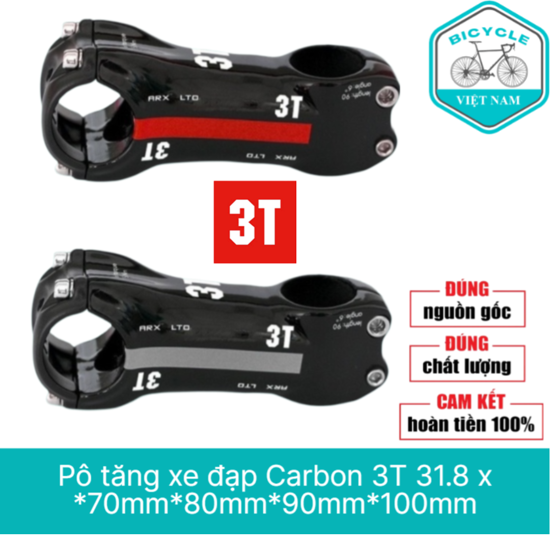 Pô tăng xe đạp carbon 3t 31.8 x 80mm100mm