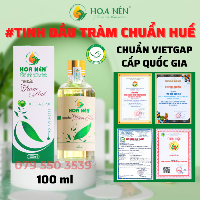 Tinh dầu tràm huế 100% nguyên chất 100ml - hoa nén - tinh chất từ cây tràm gió thiên nhiên