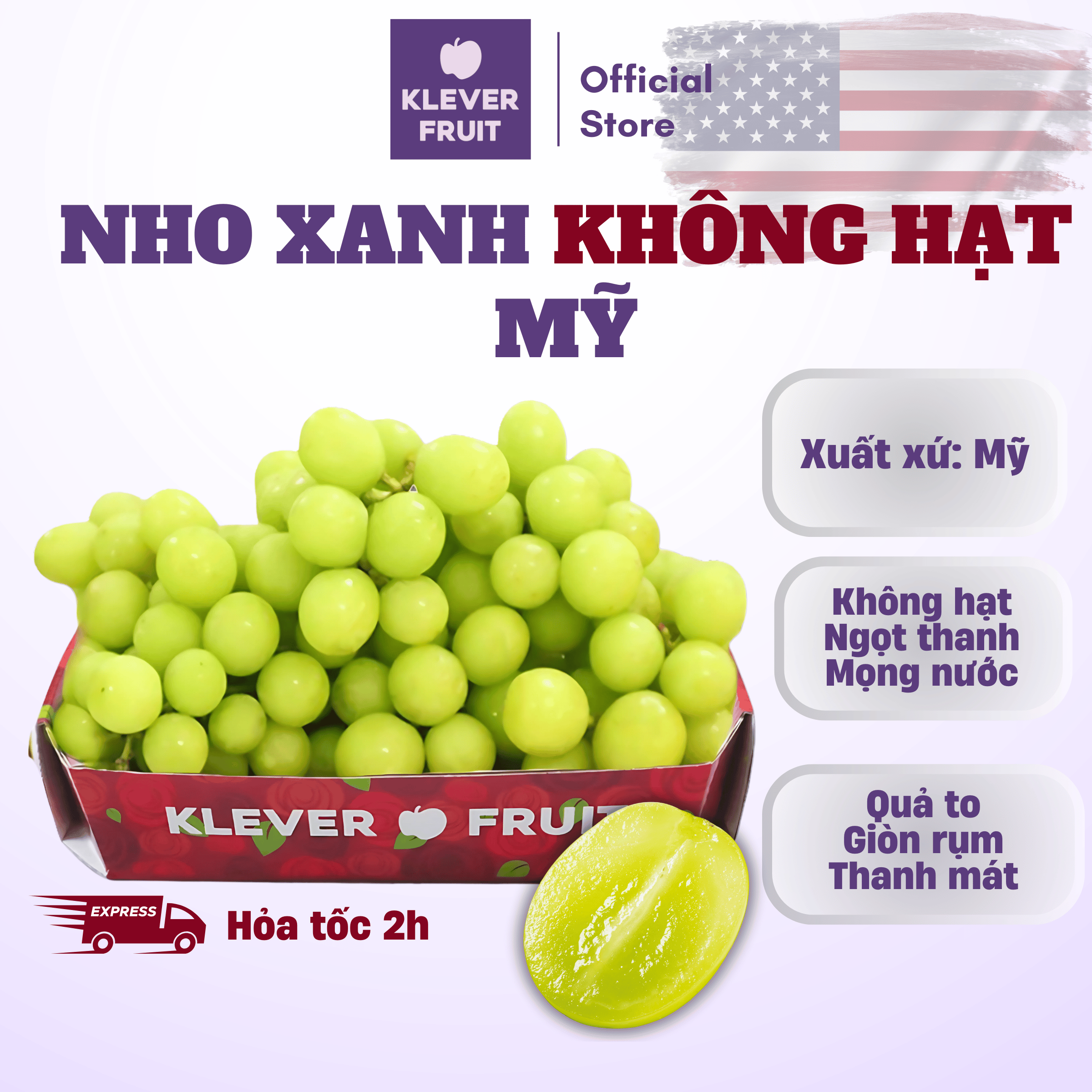 Nho Xanh Không Hạt - USA