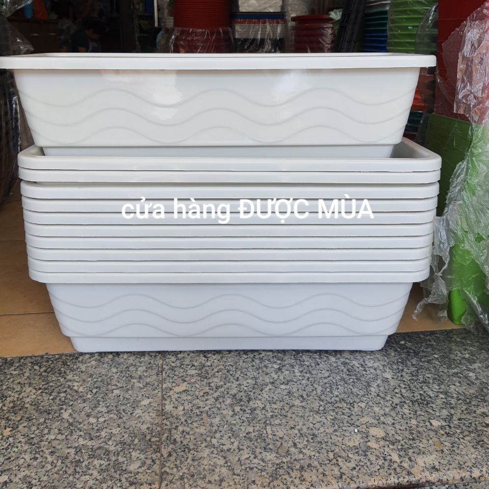 combo 3 chậu thông minh trồng hoa, trồng rau dài 67cm, rộng 24,5cm.