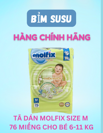 Bỉm / Tã dán Molfix size M 76 miếng cho bé 6-11 Kg