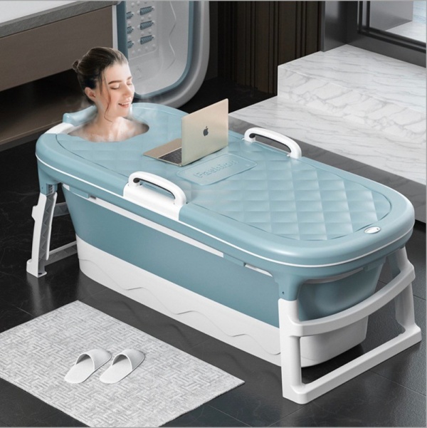 Euro Quality - Bồn tắm cho người lớn và trẻ em, nắp đậy và massage European TPE PP (xanh)