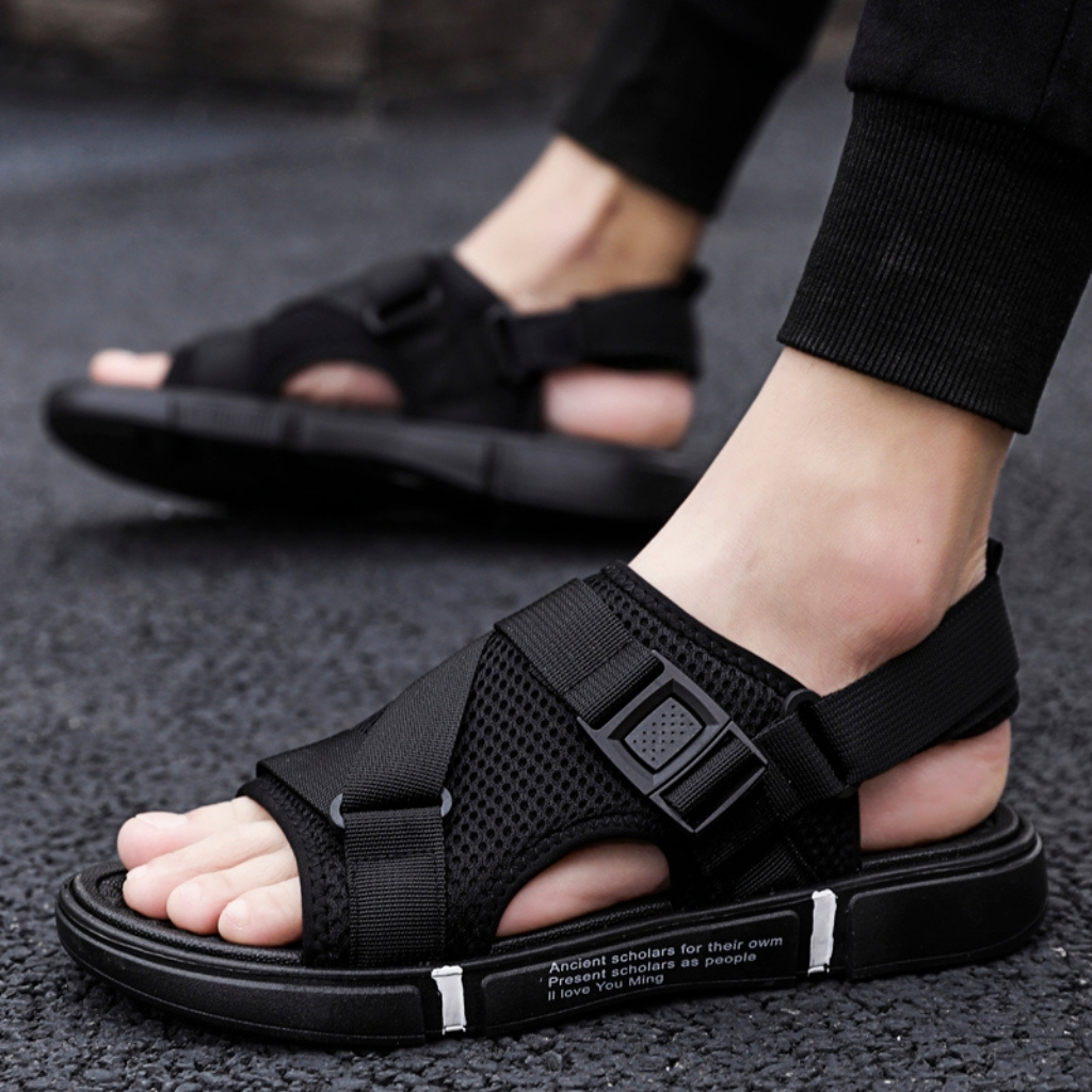 Dép sandal nam học sinh sinh viên đế êm vải thoáng khí khử mùi kiểu dáng thời trang - có thể tháo quai hậu