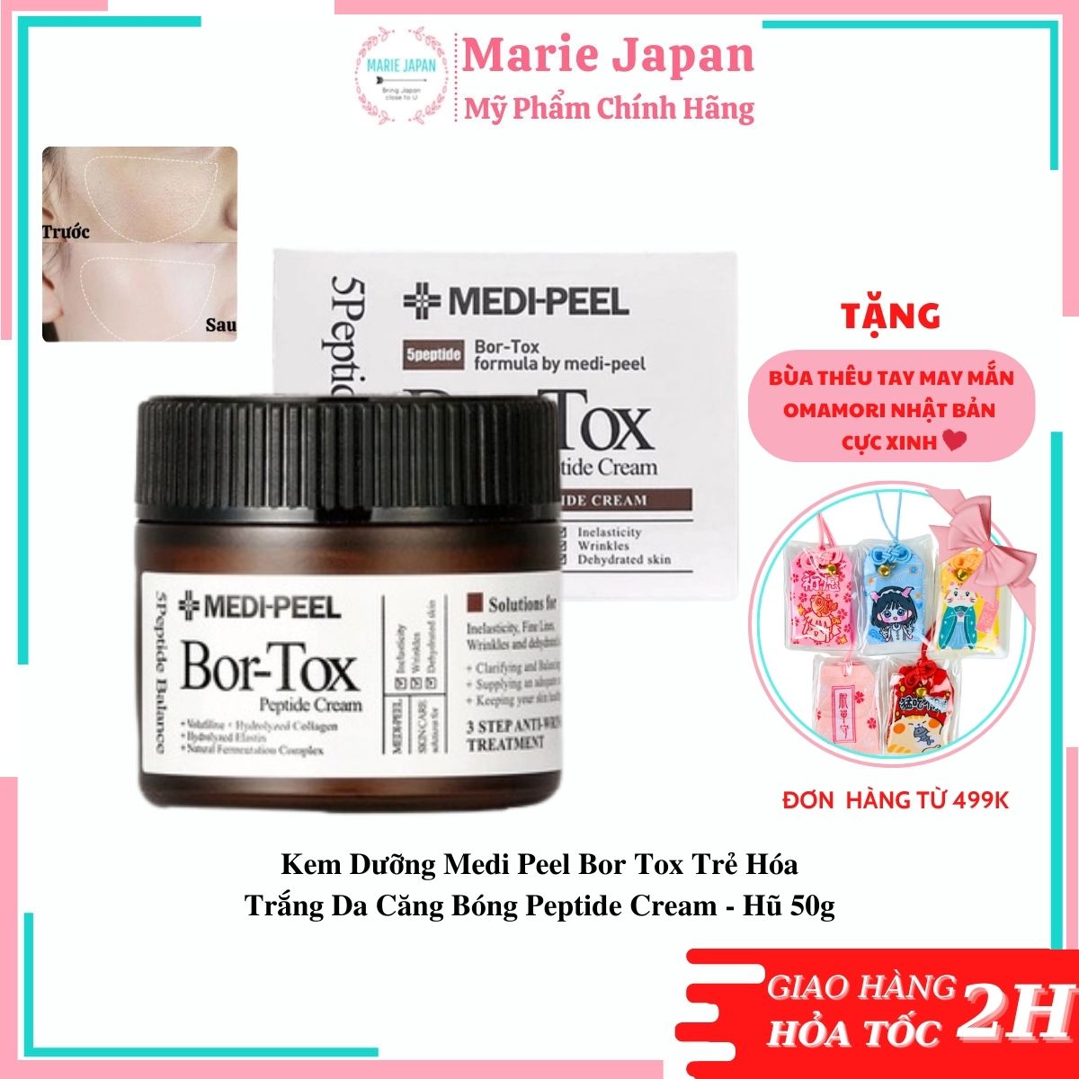 Kem Dưỡng Medi Peel Bor Tox Trẻ Hóa Trắng Da Căng Bóng Peptide Cream Hủ 50g