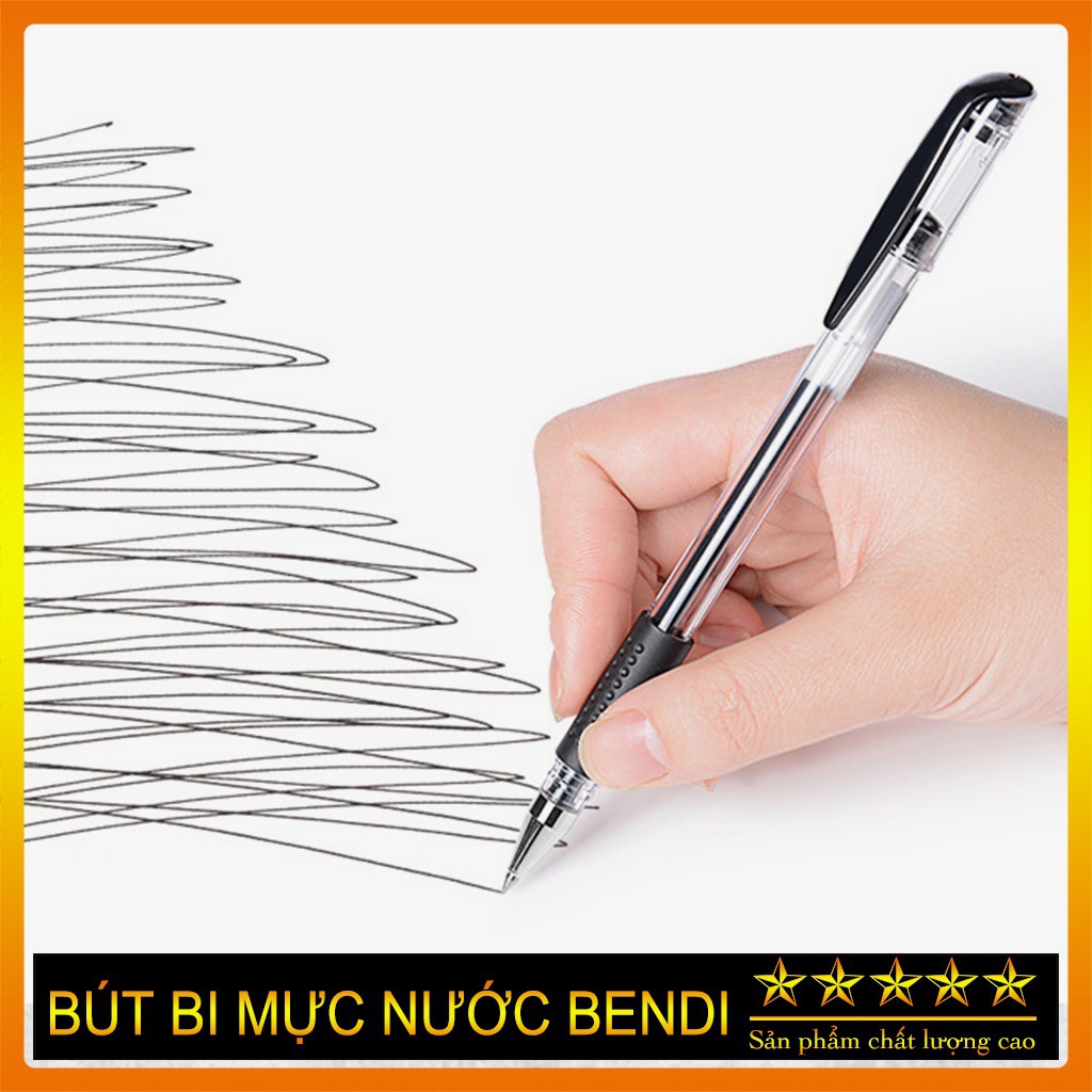 Combo 5 bút Bi Nước 0.5Mm Dùng Cho Học Sinh Văn Phòng, 3 Màu Xanh Đỏ Đen, Mực Đều Nét Chữ Đẹp