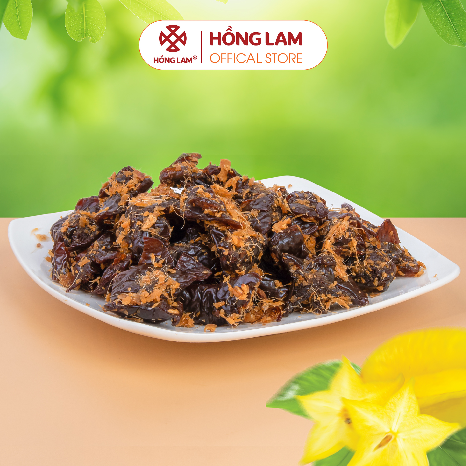 Ô mai khế gừng hồng lam - vị chua mặn ngọt - hộp 200g, 300g, 500g