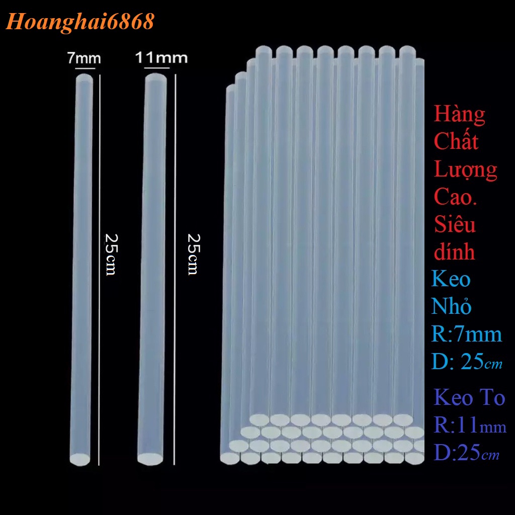 Combo 5 thanh keo Nến Silicone, Que Keo Nến Silicon, Thanh keo nến Silicone Dành Cho Súng Máy Bắn Keo 20w - 80w Size To - Nhỏ. 7mm - 11mm (Chọn Số Lượng)