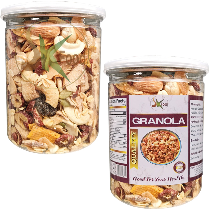 300g/600g granola ngũ cốc hạt dinh dưỡng hiệu skfood