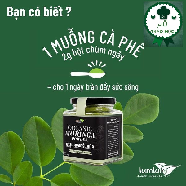 Bột chùm ngây hữu cơ 150g Lumlum Organic Moringa Powder