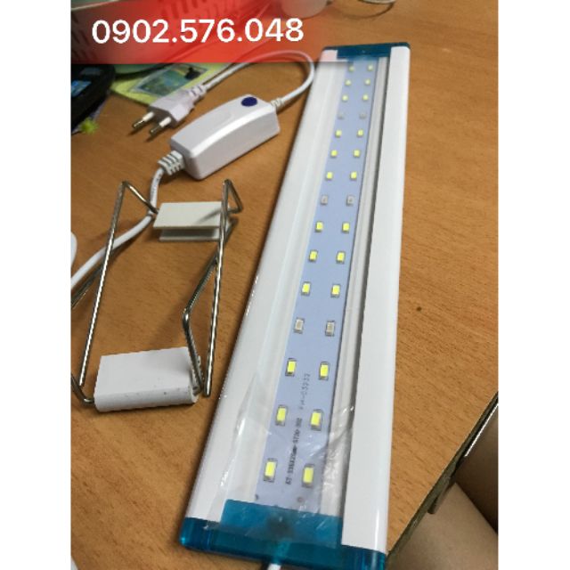 Đèn led máng hồ cá hồ thủy sinh 2 hàng bóng cho hồ 50cm