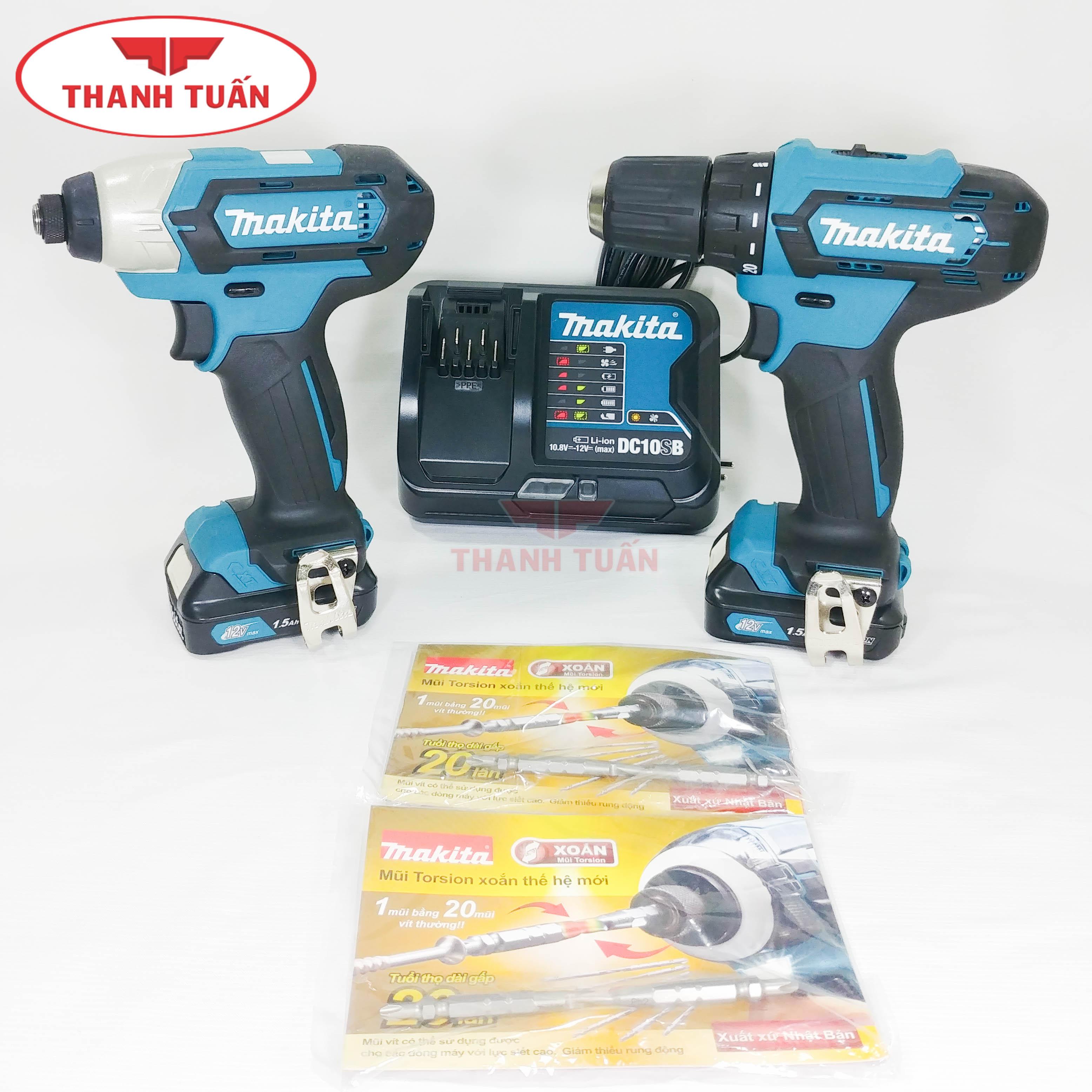Bộ máy khoan + máy bắt vít makita clx224s 12v