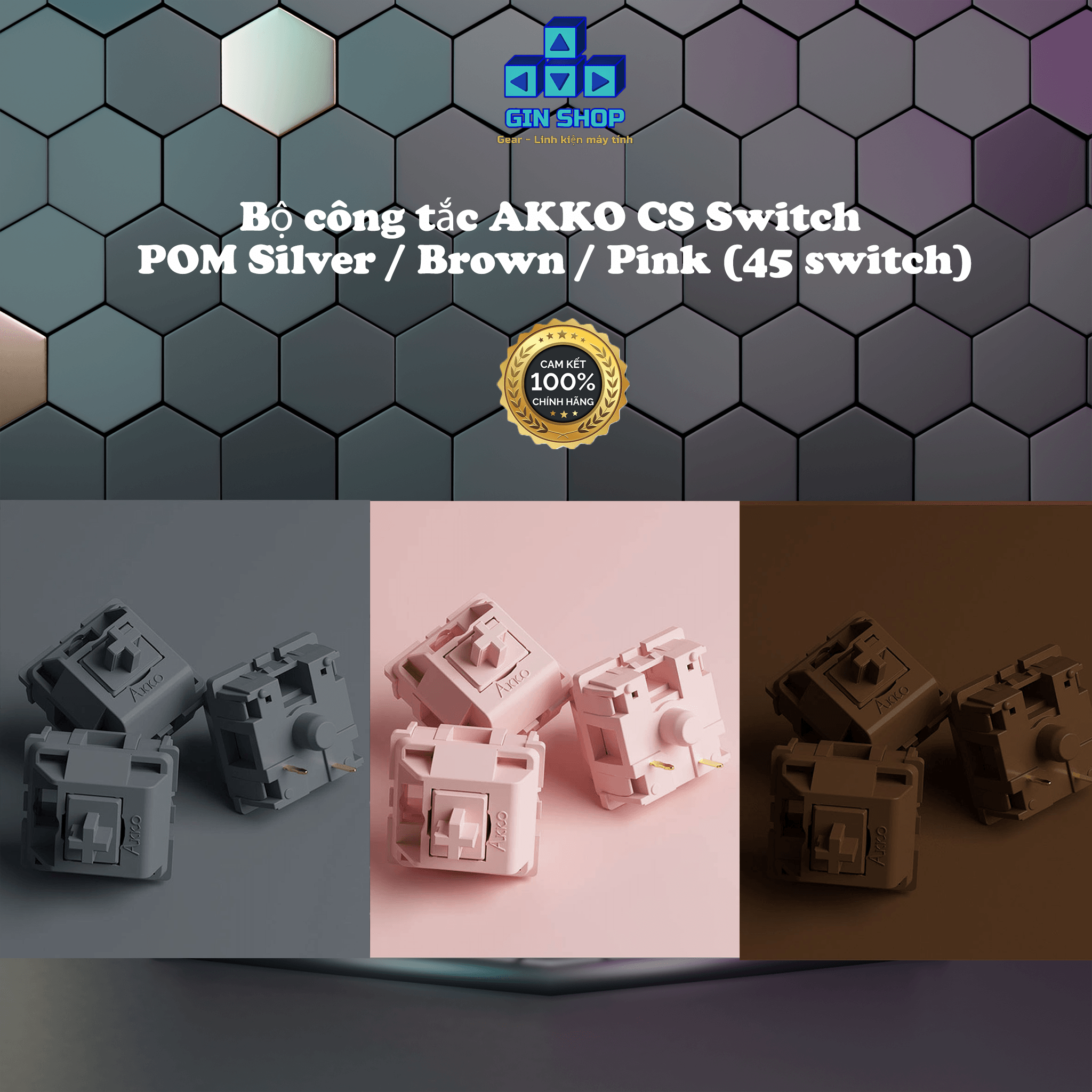 Akko cs switch – pom silver - brown - pink