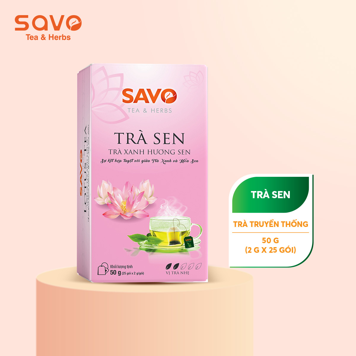 Trà SAVO Sen (Lotus Tea )- Hộp 25 túi x 2gr