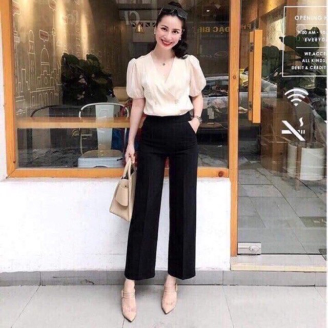 Quần Tây ống rộng khoá sườn