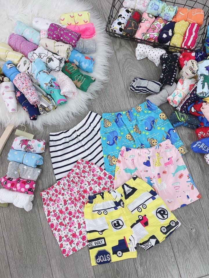 Combo 5 quần đùi Cotton Borip siêu mềm mại loại 1 cho bé trai và gái - quần thun đẹp cho bé