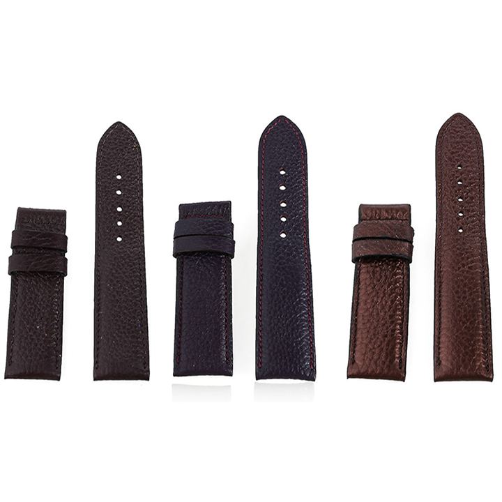 Dây đồng hồ huy hoàng da bò size 22, 24, 26 màu nâu đen, tím đậm, nâu bạc hq8140-41-42