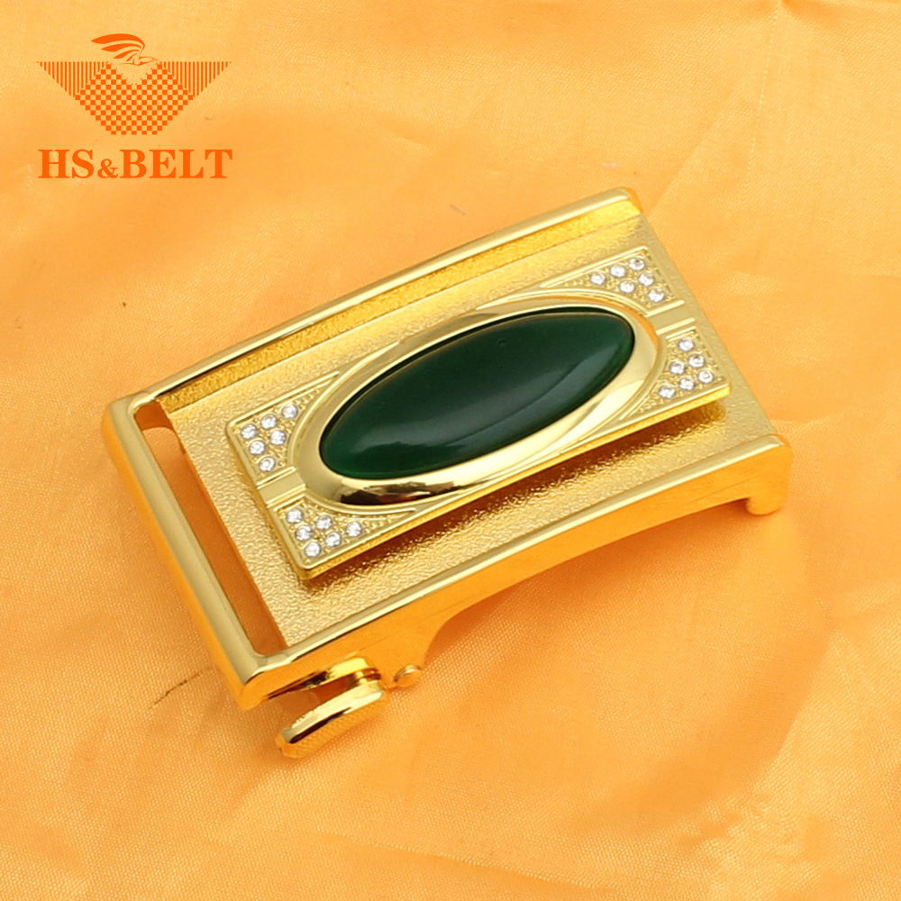 Đầu dây nịt nam mặt thắt lưng da doanh nhân thời trang gắn đá mã não cao cấp khóa tự động