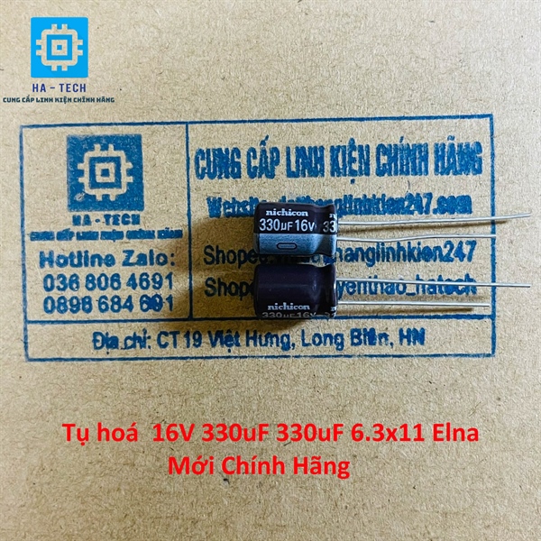 Tụ hoá 16v 330uf 330uf 6.3x11 elna chính hãng mới 100%