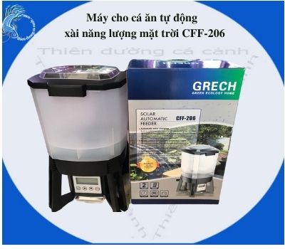 Máy cho cá koi ăn tự động xài bằng năng lượng mặt trời CFF-206- cài đặt được tối đa 6 lần ăn/ngày máy cho cá ăn CFF-206