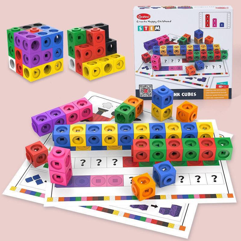 Bộ 100 khối cube block - khối lập phương cho bé học toán và xếp hình sáng tạo 5 đánh giá