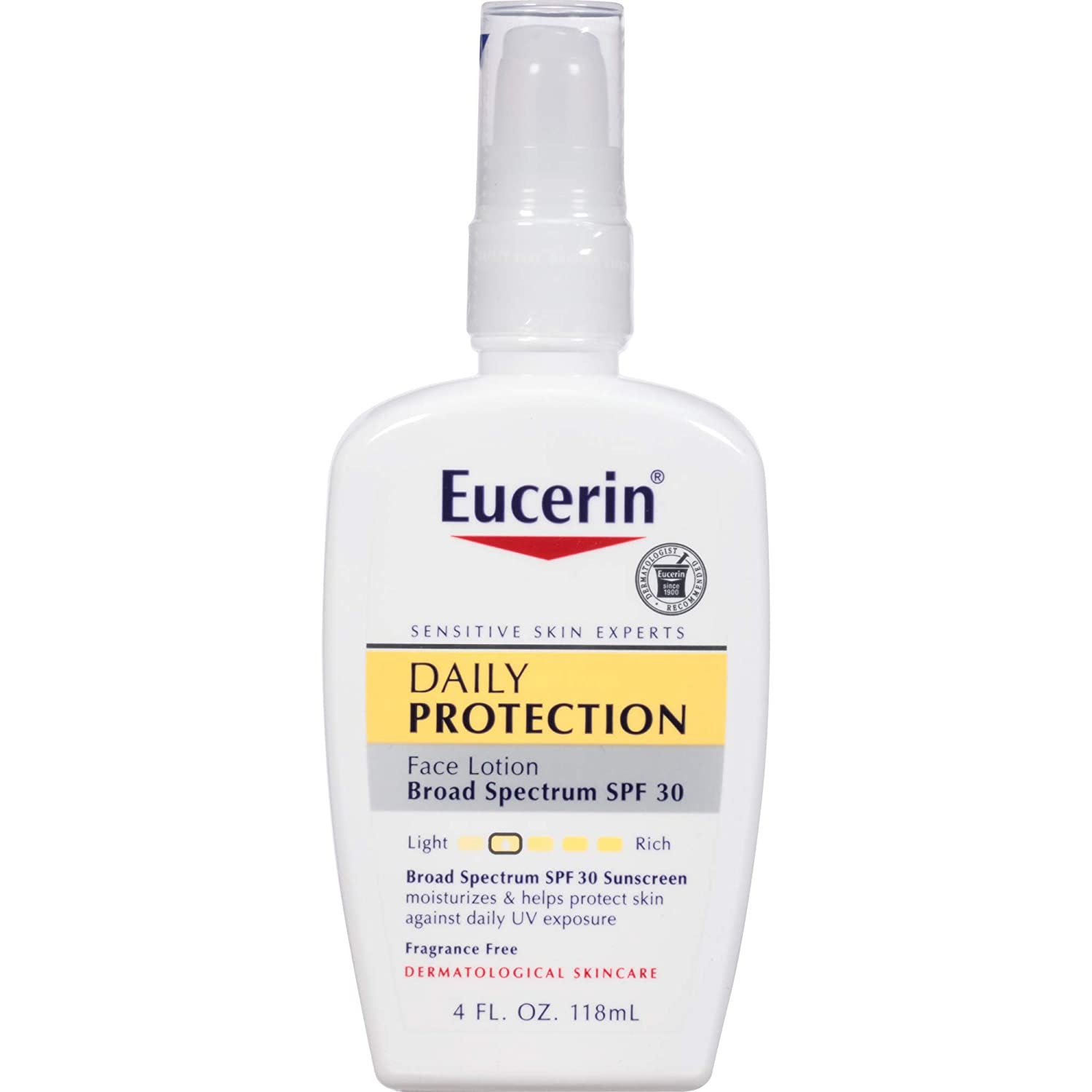 Dưỡng thể không mùi & chống nắng cho mặt Eucerin Daily Protection SPF 30 Sunscreen Moisturizing Face Lotion 118ml (Mỹ)