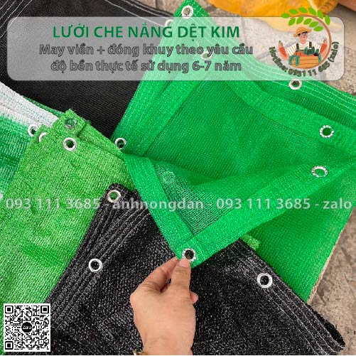 Lưới che nắng dệt kim đóng khoen, may viền khổ 5m - chiều dài may theo yêu cầu, Lưới dệt kim đài loan che nắng 70%, lọt nắng 30%