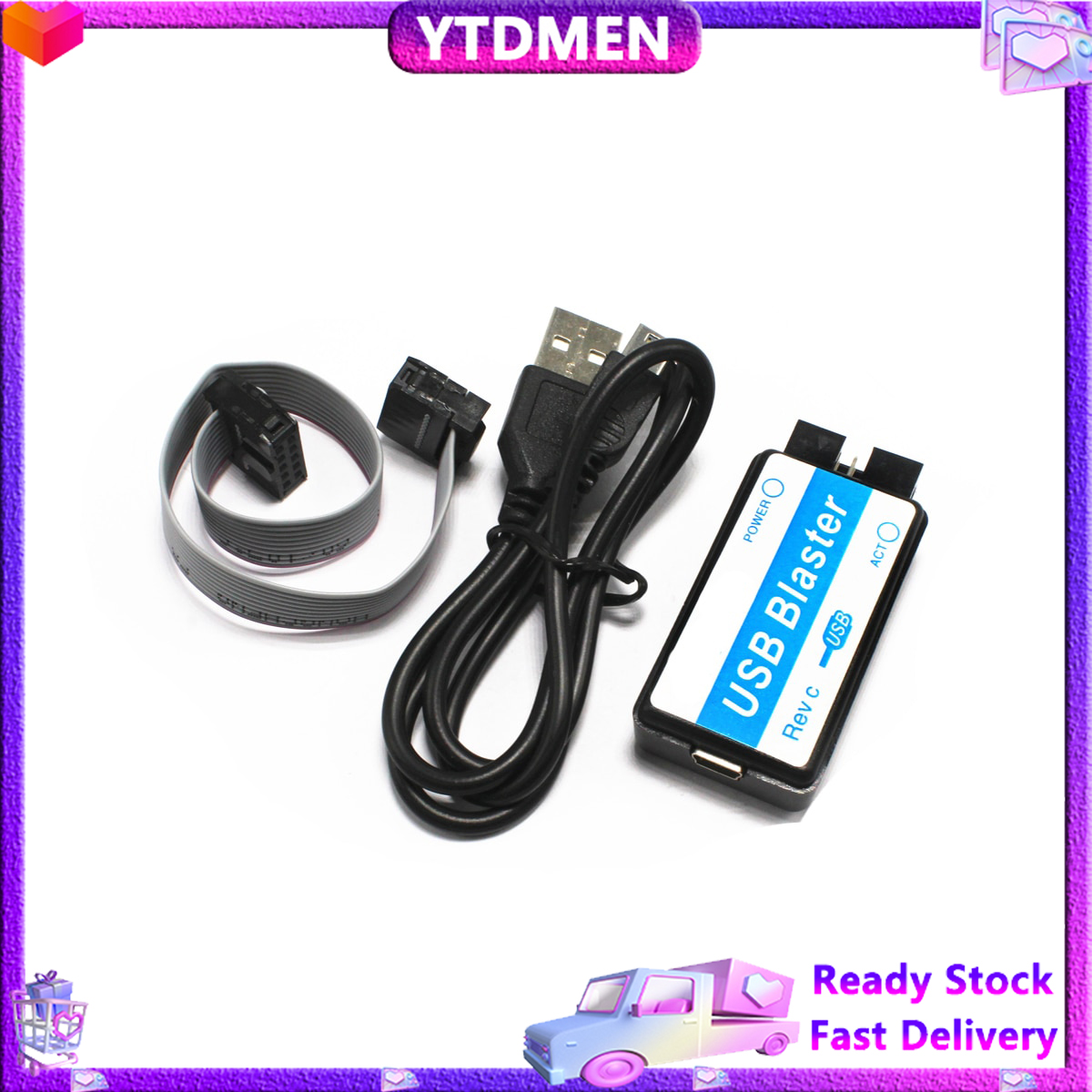 Mini usb blaster lập trình cho altera với cáp cho cpld fpga nios jtag altera lập trình cho arduino diy điện tử kit