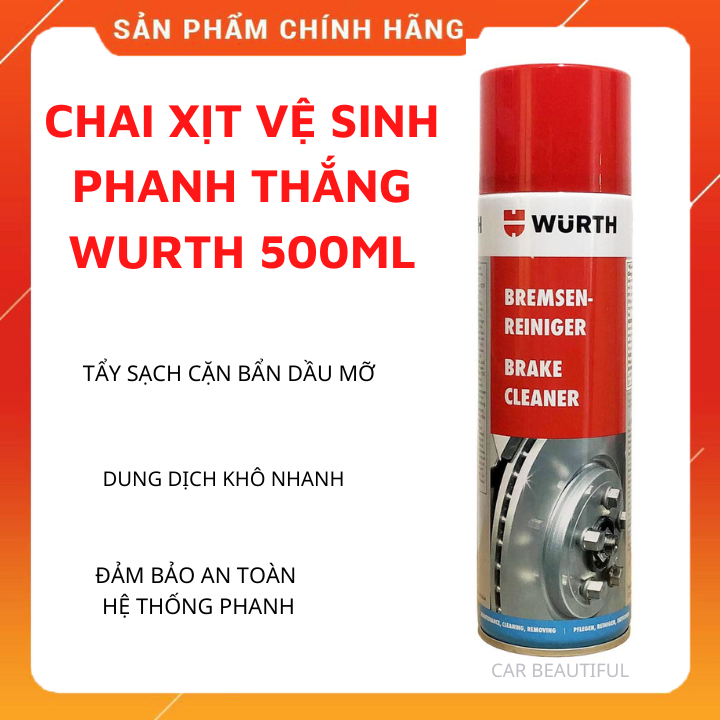 Chai xịt vệ sinh thắng xe Wurth Brake Cleaner 500ml