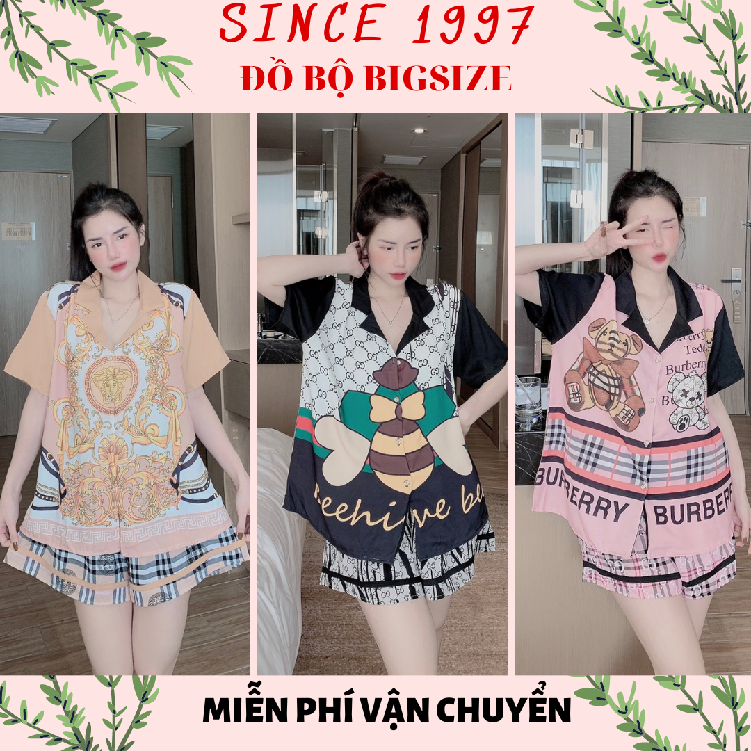 Đồ bộ bigsize Đùi 50-90kg, Since1997 Đồ ngủ bigsize Pijama bigsize lụa Mango cao cấp siêu mềm mịn