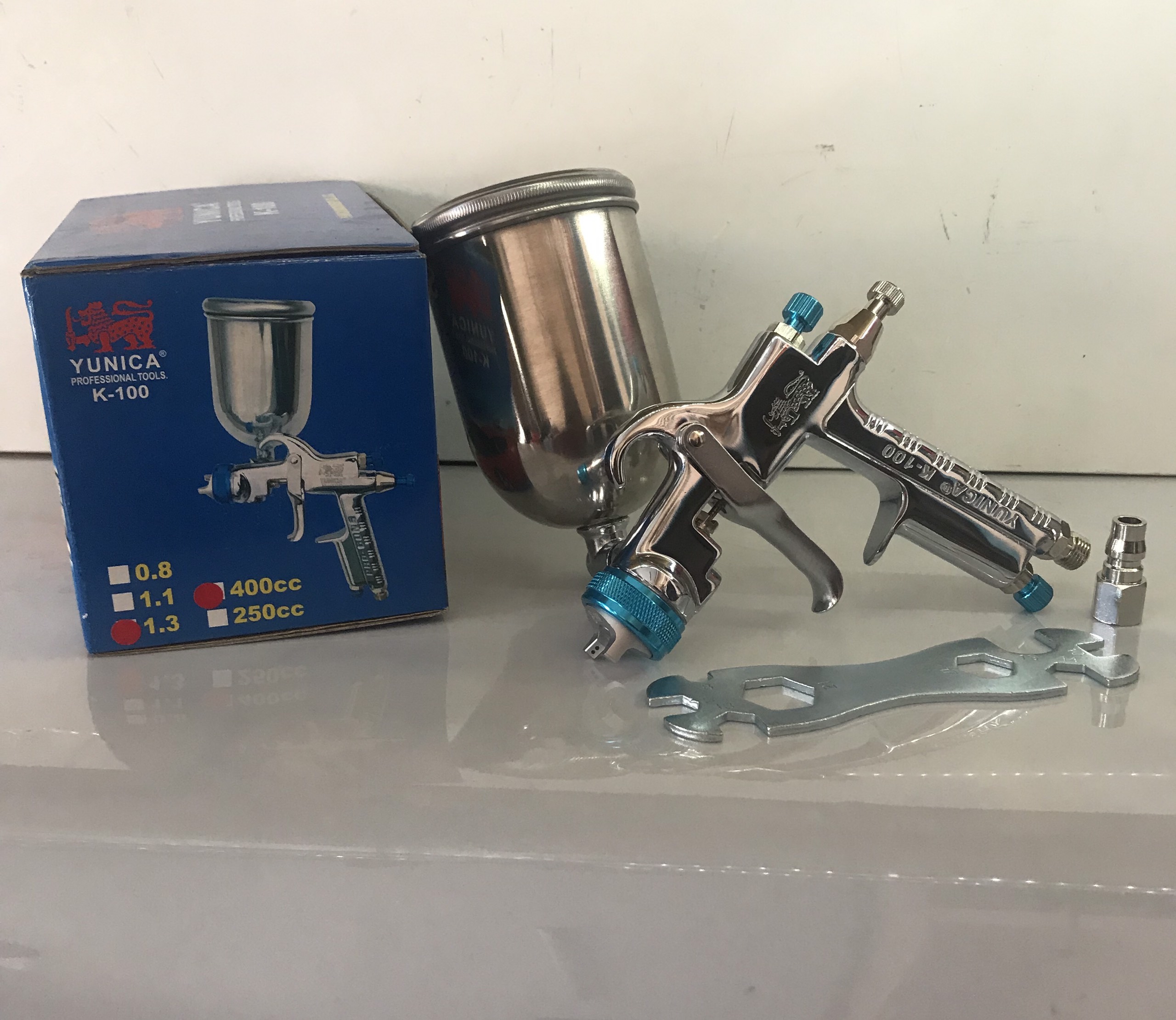 Dụng Cụ Phun Sơn Phủ Bóng K100 YUNICA Chính Hãng Béc 1.3mm