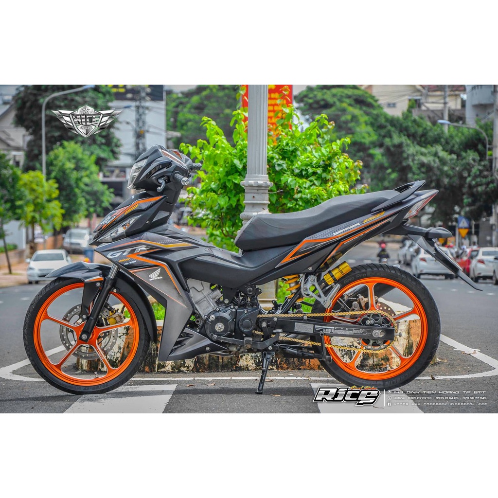 Tem rời dán xe winner v1 mẫu chữ gtr cam xám tổ ông cực chất, hàng 3 lớp chất lượng cao