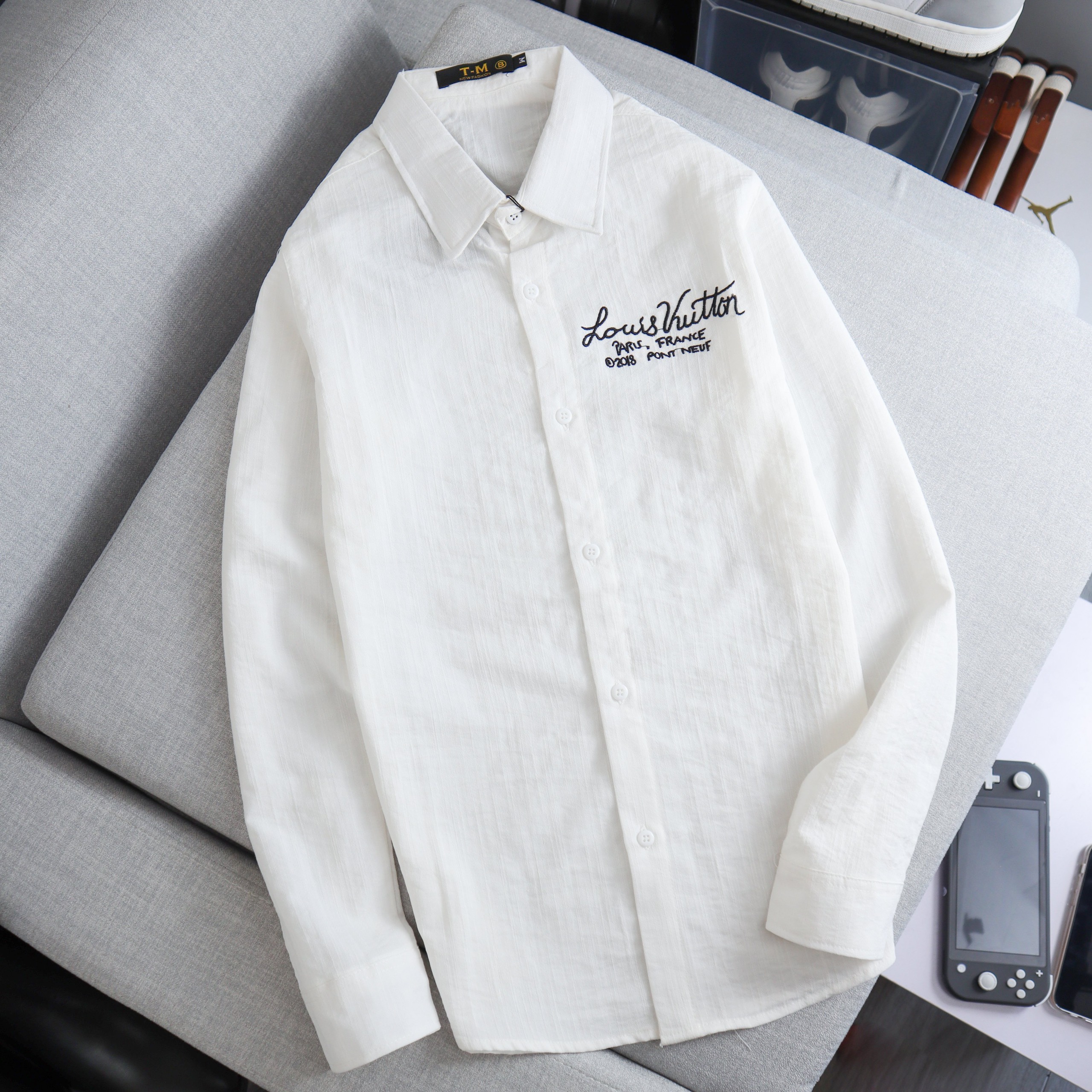 [Hoàn Tiền 15%] [HCM]Áo Sơ Mi Nam Tay DàI Thêu Họa Tiết Cực Đẹp Lịch Lãm Sang Trọng