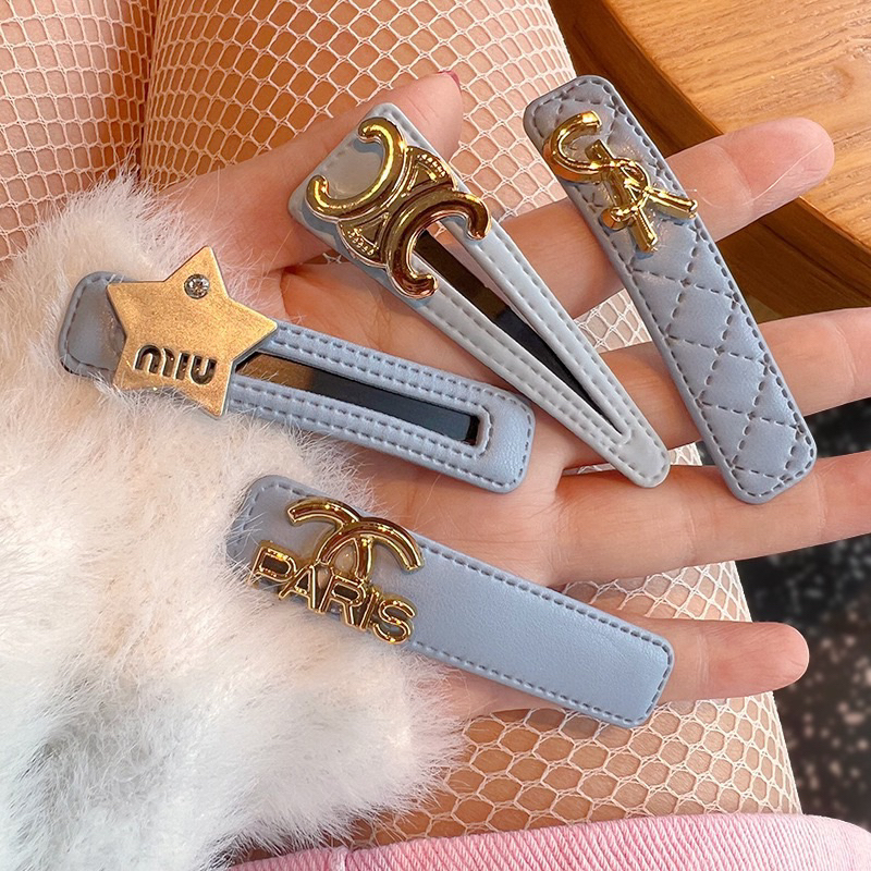 Set 4 kẹp tóc bấm xanh paris, kẹp mái kiểu hàn quốc thời trang mùa hè xinh xắn cho nữ kt2