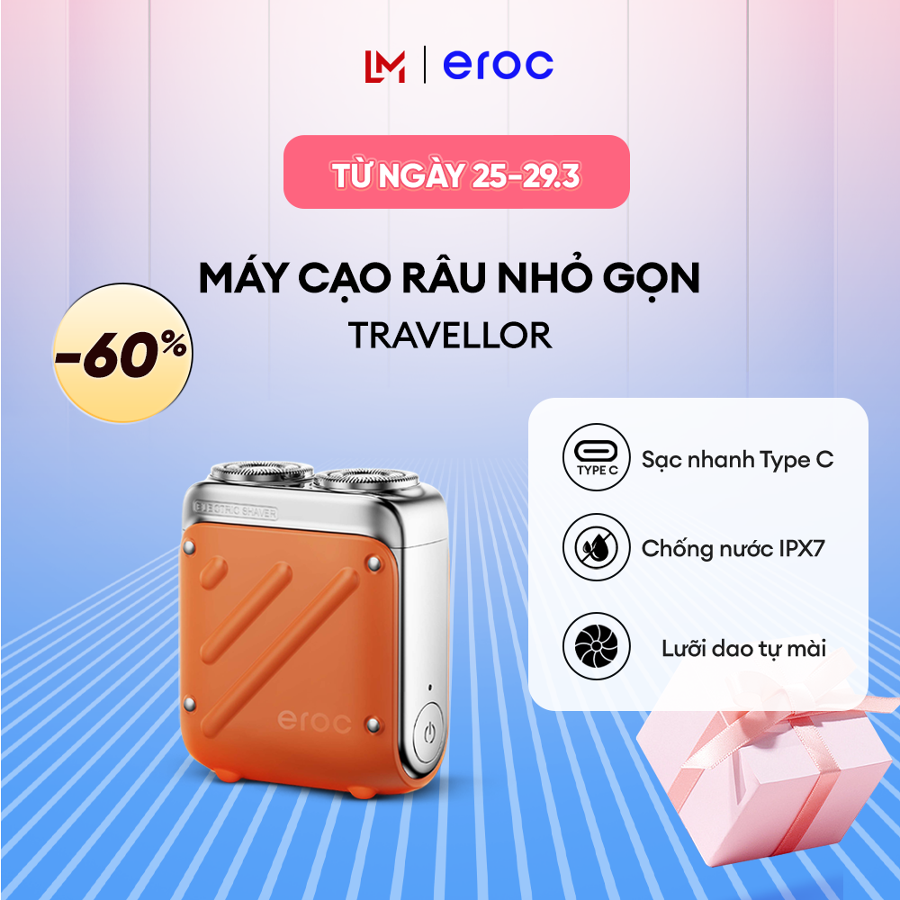 Máy cạo râu EROC Traveller - Chuyên Gia Cạo Râu Mini , Cạo - Tỉa - Gương Trong Một, Chống Nước