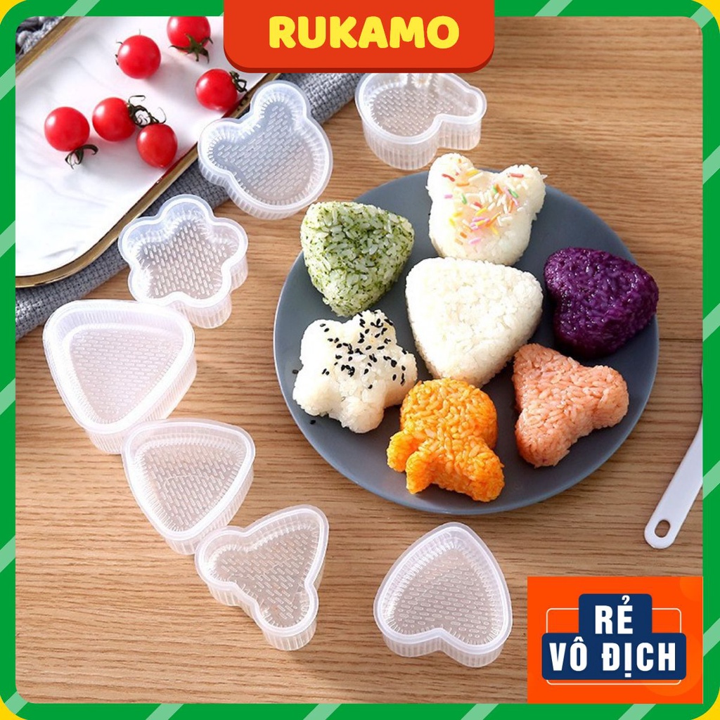 Khuôn cơm cho bé tập ăn dặm ngon miệng tạo hình thú dễ thương kích vị giác RUKAMO KC02