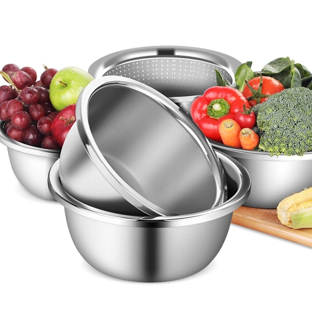 Chậu thau sâu lòng inox su 304 siêu dày nhiều size18-36