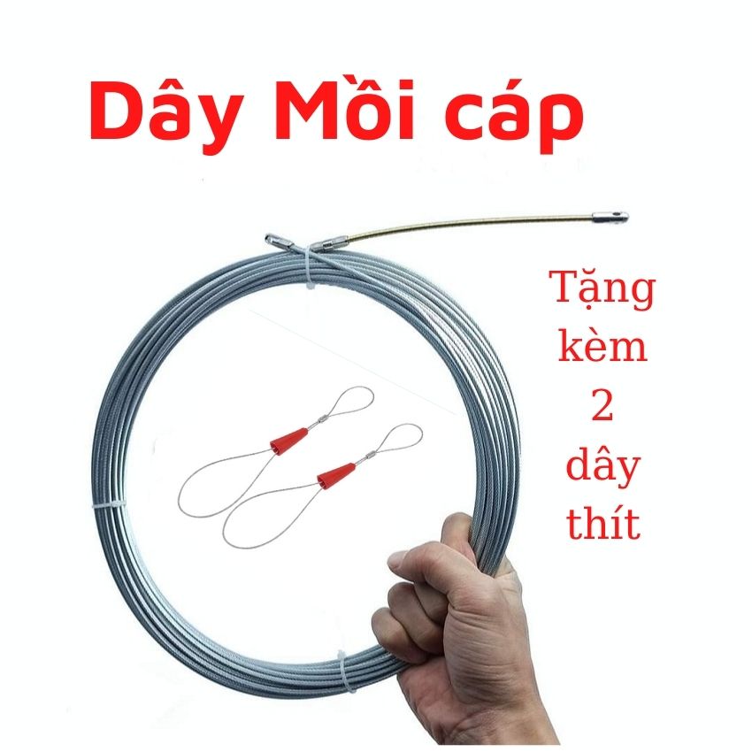 [XẢ KHO] Dây mồi luồn dây điện  cáp thép chống gỉ - dây mồi luồn điện trong ống gen.các cỡ dây 5m-10m-15m-20m