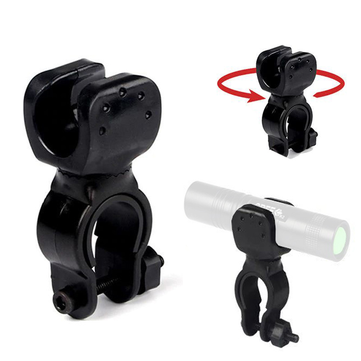 Giá đỡ kẹp đèn pin xe đạp xoay 360 độ chắc chắn tiện dụng siêu bền gắn ghi đông xe đạp KAVISOTA