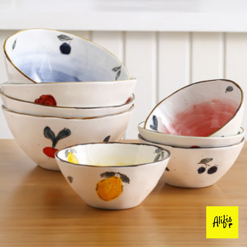 Tô sứ, bát sứ, bát tô ăn mì, ăn phở 6inch & 8inch họa tiết hoa quả nhiều màu sắc