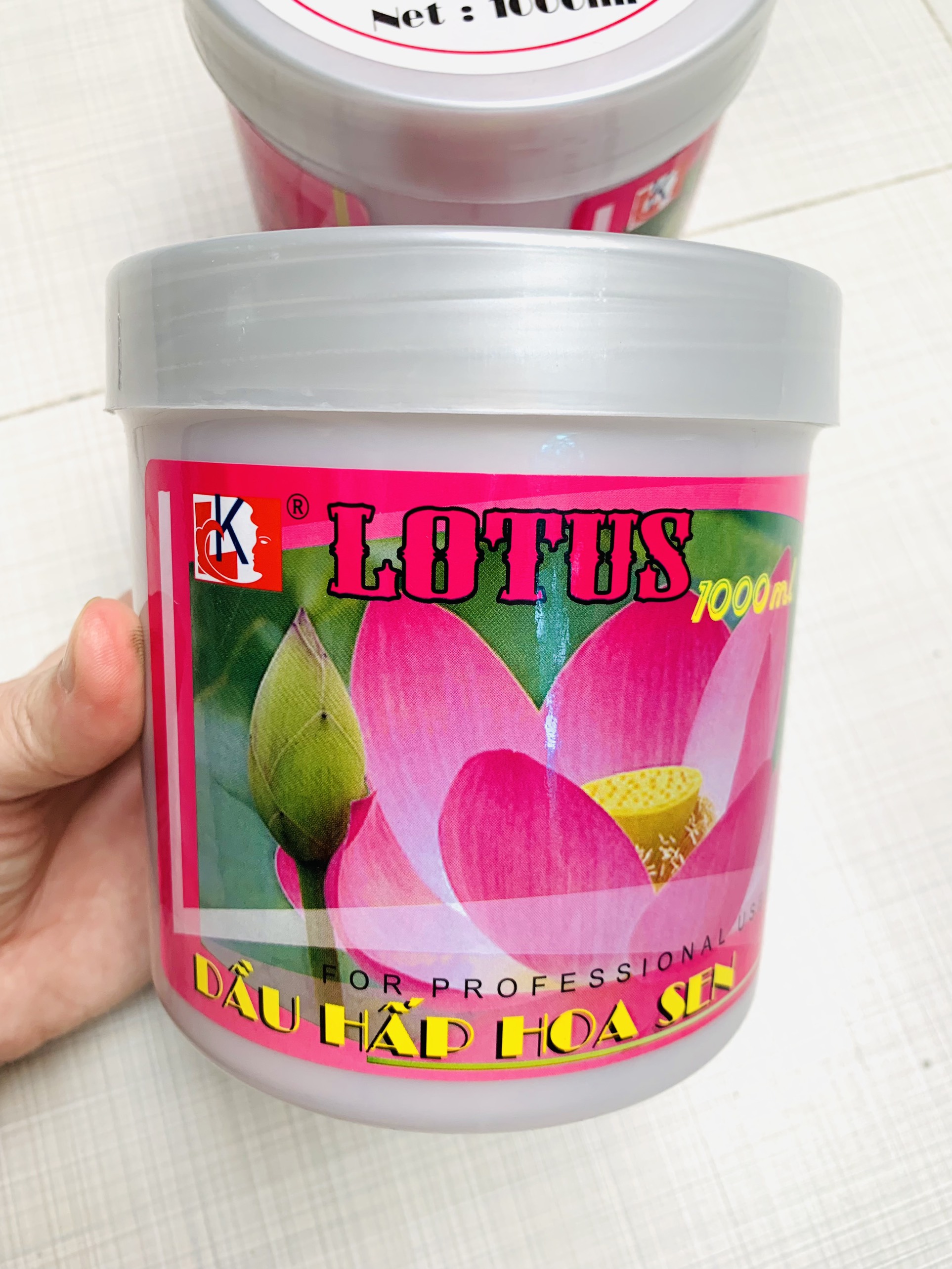 1 Hộp dầu hấp dưỡng tóc Hoa sen - 1000ml hoặc 500ml (Lotus repair hair treatment) - Có lựa chọn