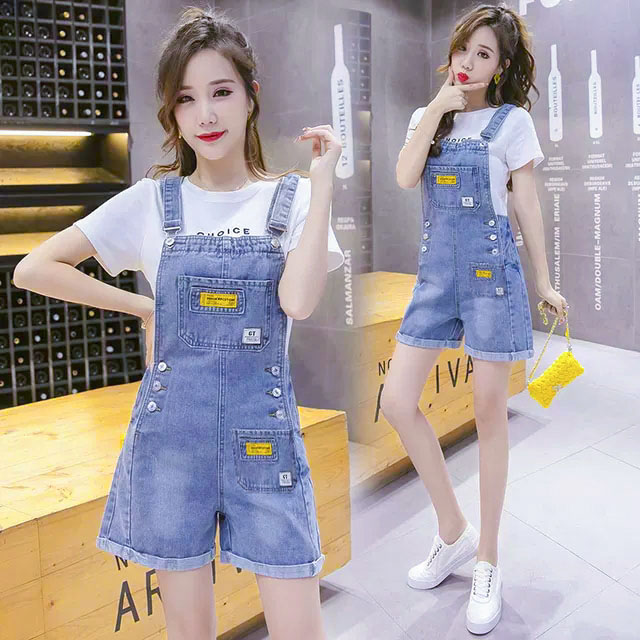 [HCM]Yếm jean nữ, quần yếm short ngắn phong cách HÀN QUỐC dây phối kiểu mới thời trang THUYDIEUSHOP97 trẻ trung năng động h019