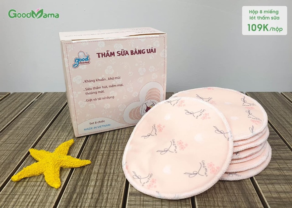 MIẾNG LÓT THẤM SỮA GIẶC ĐƯỢC BẰNG VẢI GOODMAMA (8 Miếng)