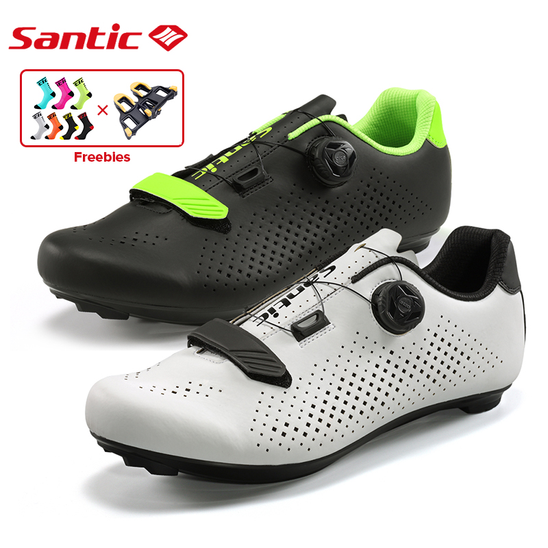 Santic Giày đạp xe nam với hệ thống đeo ATOP Reel Knob dành cho xe đạp trong nhà, sử dụng cho xe đường phố, tương thích với SPD, kích cỡ EU 37-45 BS21027